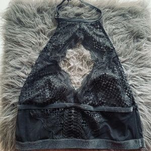 NWOT Sexy Lingerie Top & Laced Cheeky - Black